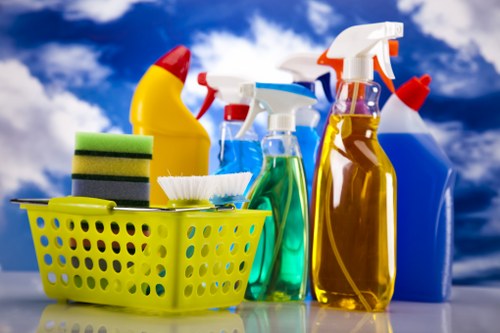 Cleaning and recycling efforts in SW5 with sorted waste and reusable supplies