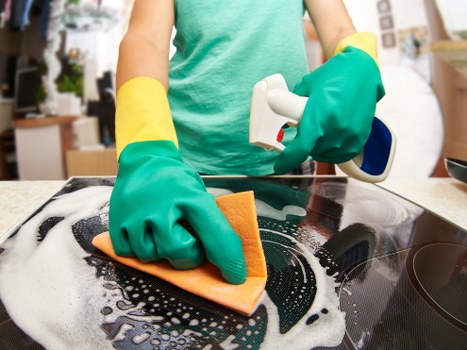 Local cleaner treating stains on upholstery in SW5